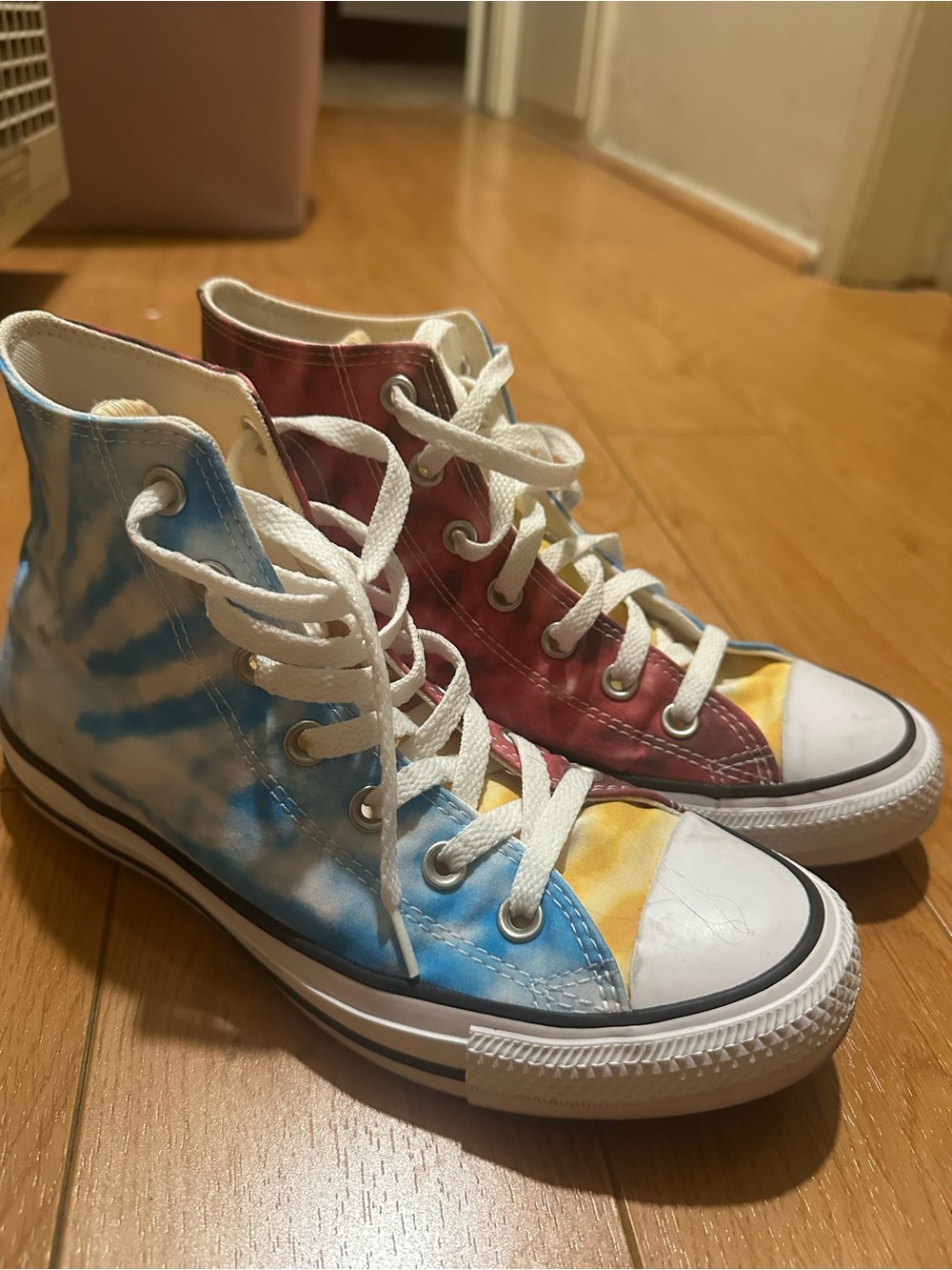 Converse Tie-Dye High-Top Sneakers - Blue, Red & Yellow